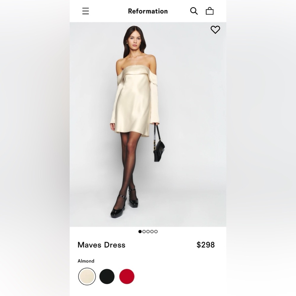 Reformation Maves Dress in Almond Size Small